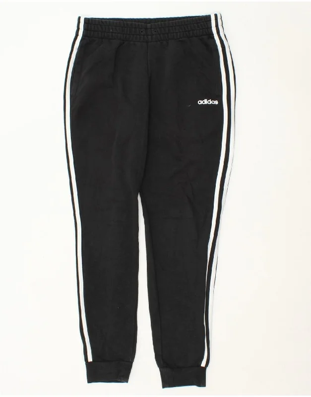 ADIDAS Womens Tracksuit Trousers Joggers UK 12/14 Medium  Black Polyester Trousers Versatile Stylish