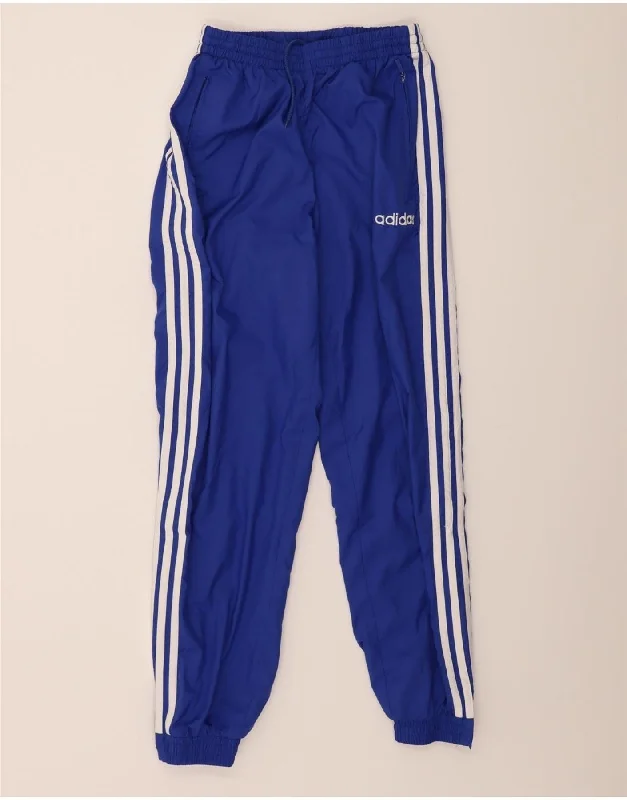 ADIDAS Womens Tracksuit Trousers Joggers UK 8 Small  Blue Trousers chic elegant