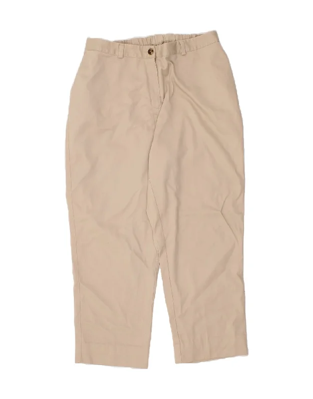 L.L.BEAN Womens Curvy Classic Fit Chino Trousers US 16 2XL W38 L27 Beige Trousers Trousers Formal