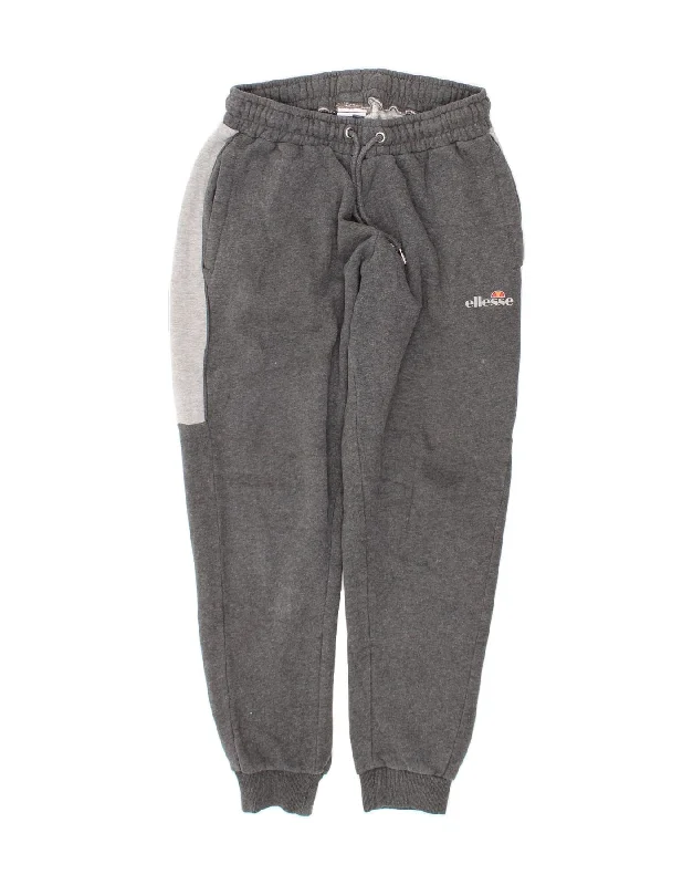 ELLESSE Womens Tracksuit Trousers Joggers UK 14 Medium  Grey Colourblock Trousers Timeless Classic