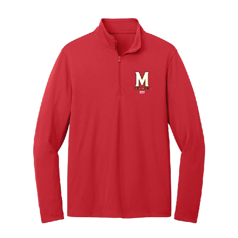 Maryland - NCAA Women's Track & Field : Kanai Bey - Lightweight Quarter Zip Jacket Knit Jacket Woven Jacket Fleece Jacket