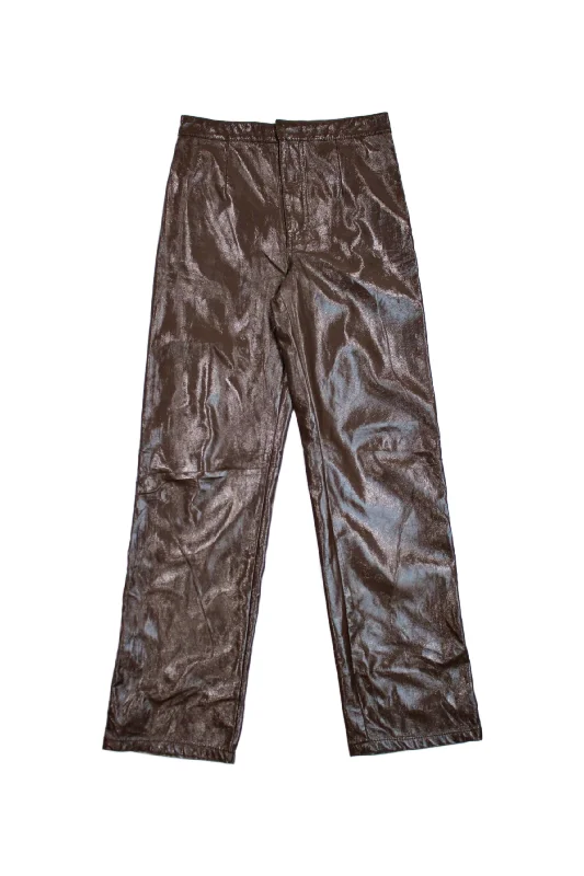 Auto Body - Patent Pleather Pants Trendy Palazzo Pants