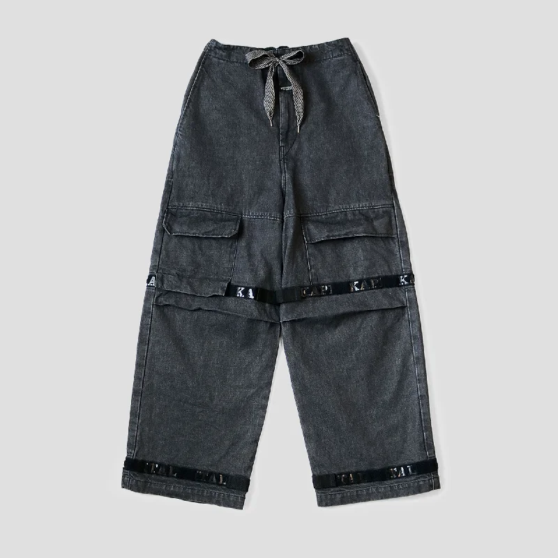 14oz CHARCOAL DENIM BAGGY PANTS Classic Chino Pants