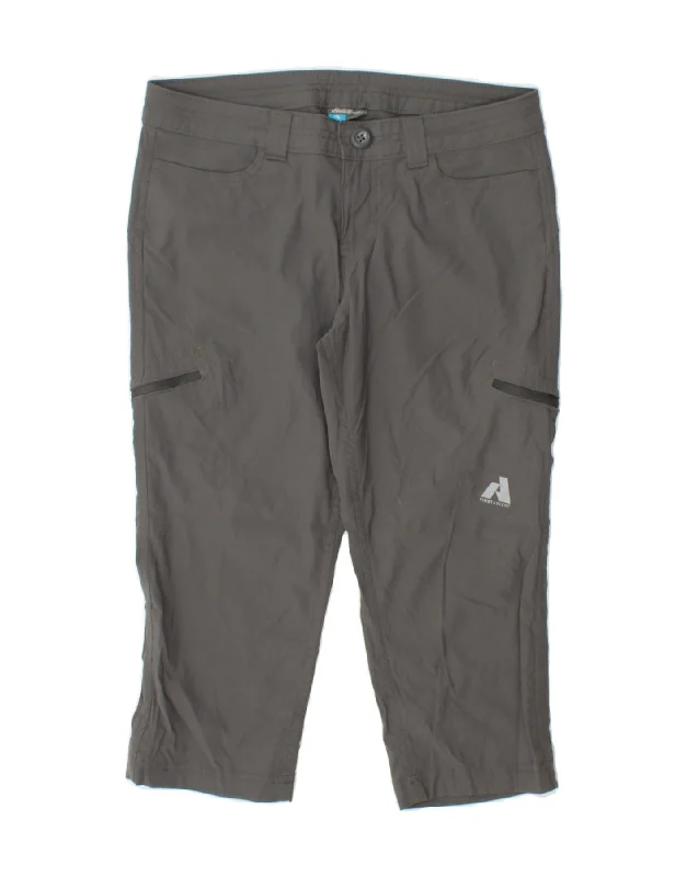 EDDIE BAUER Womens Straight Capri Trousers US 2 XS W25 L19 Grey Nylon Trousers Hiking Durable