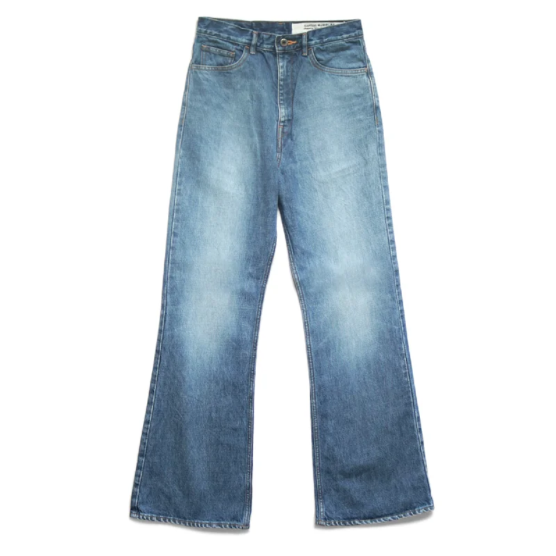 14oz DENIM 5P RAT FLARE PANTS (WOMEN'S) - INDIGO Classic Bootcut Trousers