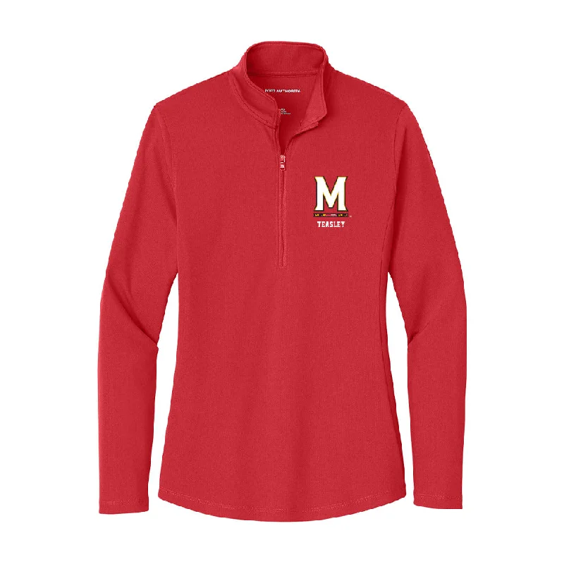 Maryland - NCAA Women's Track & Field : Victoria Teasley - Women's Lightweight Quarter Zip Jacket Denim Jacket Leather Jacket Suede Jacket