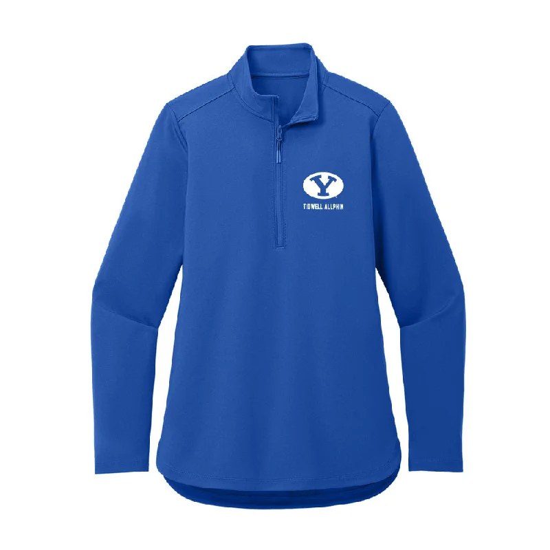 BYU - NCAA Women's Track & Field : Cierra Tidwell Allphin - Women's Premium Quarter Zip Jacket Knit Fabric Woven Fabric Fleece Fabric