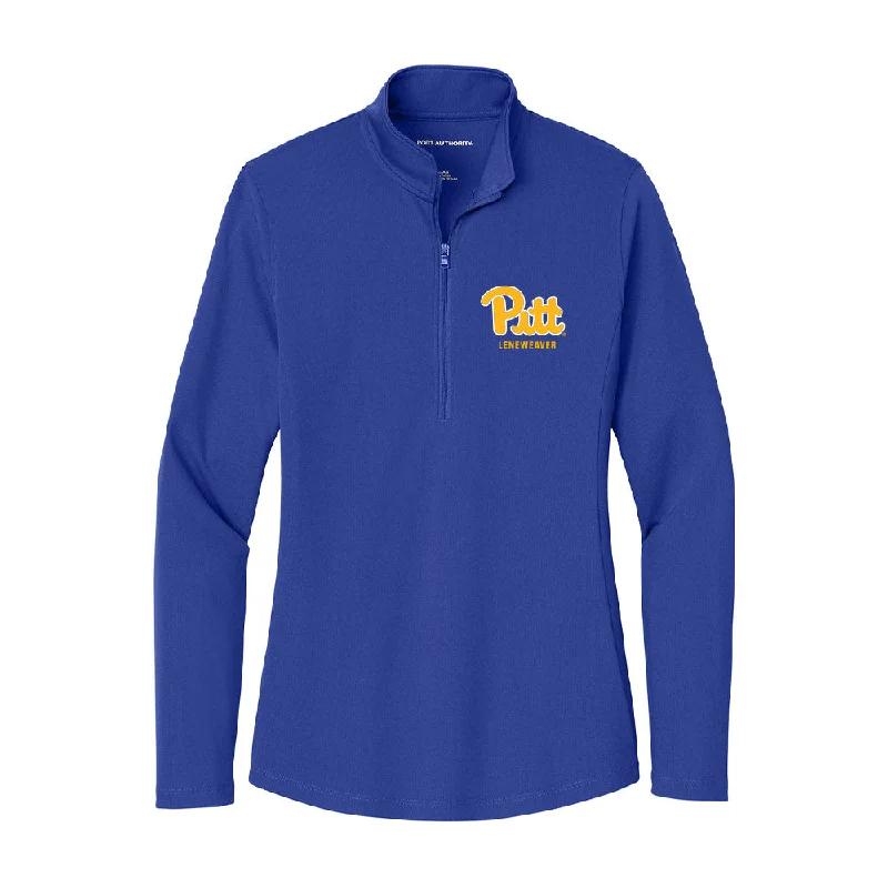 Pittsburgh - NCAA Women's Track & Field : Aubrey Leneweaver - Women's Lightweight Quarter Zip Jacket Chenille Fabric Brocade Fabric Lace Fabric