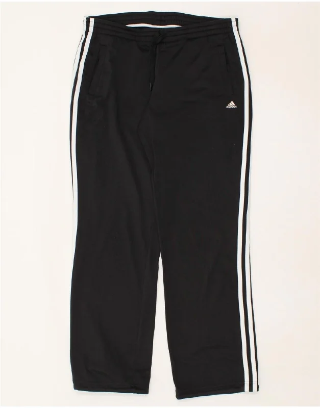 ADIDAS Womens Climalite Tracksuit Trousers UK 12/14 Medium Black Polyester Trousers Spring Floral