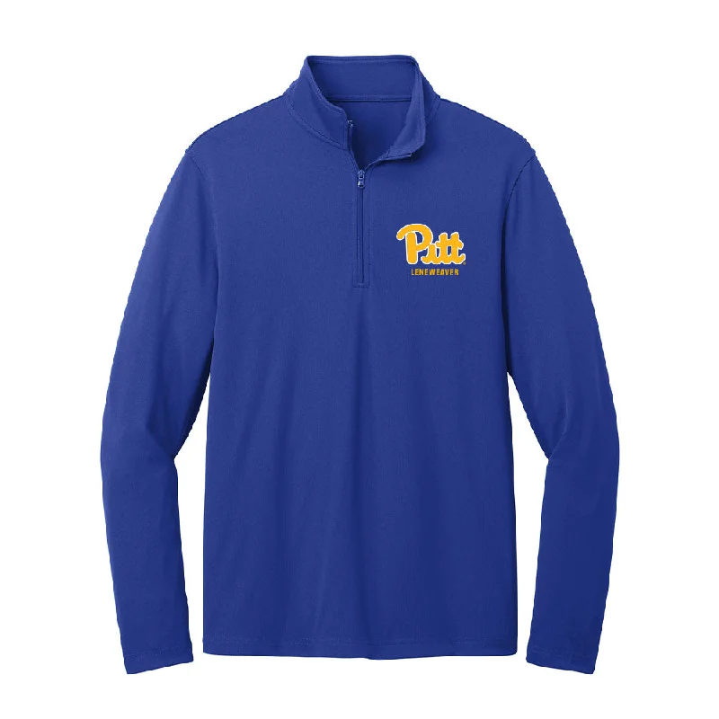 Pittsburgh - NCAA Women's Track & Field : Aubrey Leneweaver - Lightweight Quarter Zip Jacket Hoodie Zip-Up Jacket Button-Up Jacket