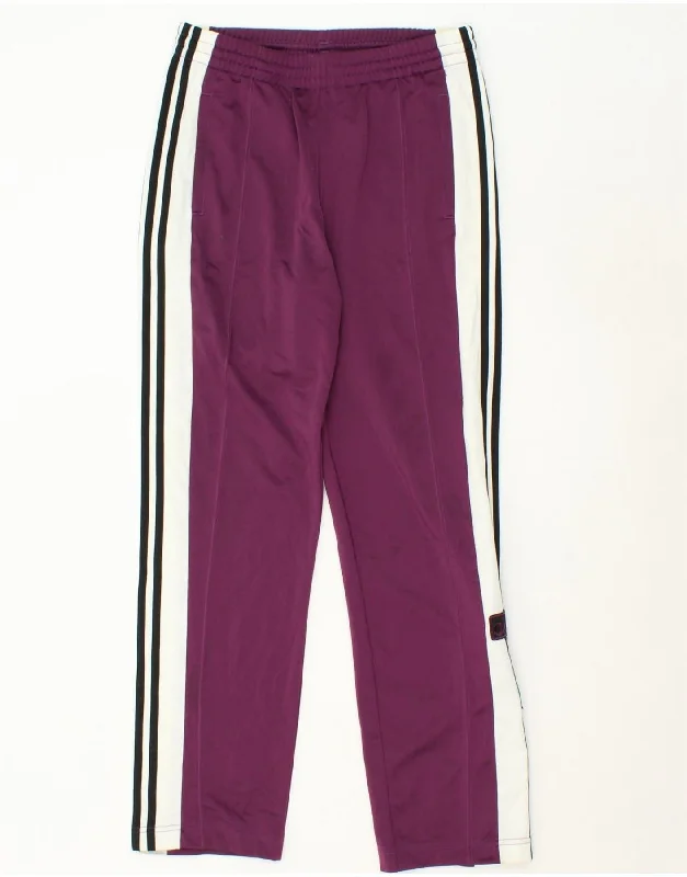 ADIDAS Womens Tracksuit Trousers UK 10 Small Purple Colourblock Polyester Trousers Favorite Customer