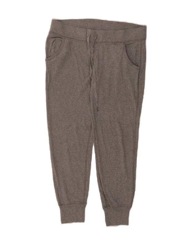 EDDIE BAUER Womens Tracksuit Trousers Joggers UK 14 Medium  Grey Cotton Trousers chic fashionable