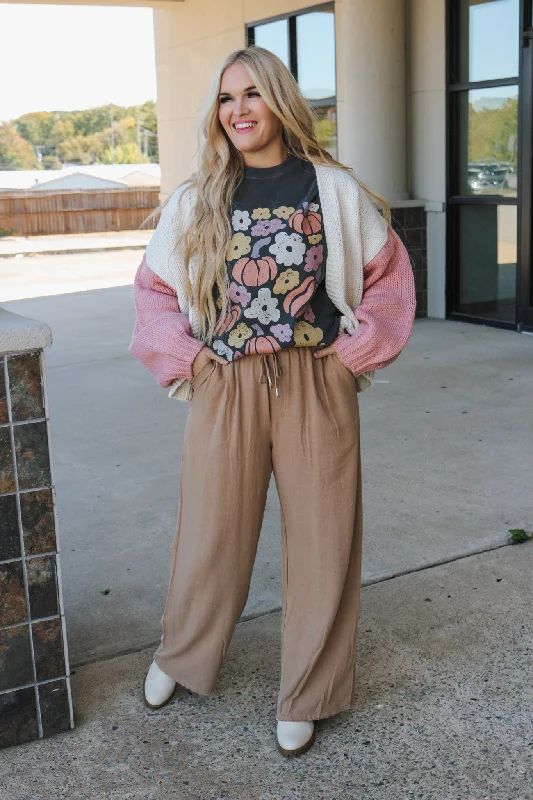 Cafe Errands Mauve Cream Sweater Cardigan Zippered Front Buttoned Front Snap Front