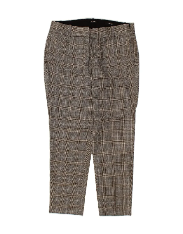 J. CREW Womens Minnie Slim Chino Trousers US 2 XS W30 L26 Grey Check Wool Trousers practical easy-care