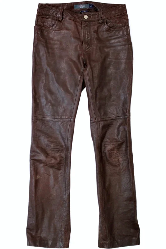 GAP - Leather Pants Comfortable Pleated Pants