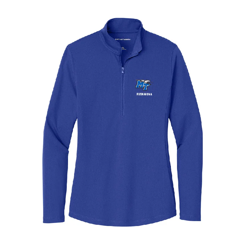 MTSU - NCAA Women's Track & Field : Viktoria Rusnakova - Women's Lightweight Quarter Zip Jacket Zippered Jacket Buttoned Jacket Snapped Jacket