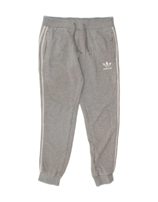 ADIDAS Womens Tracksuit Trousers Joggers UK 14 Medium Grey Cotton Trousers Sale Discount