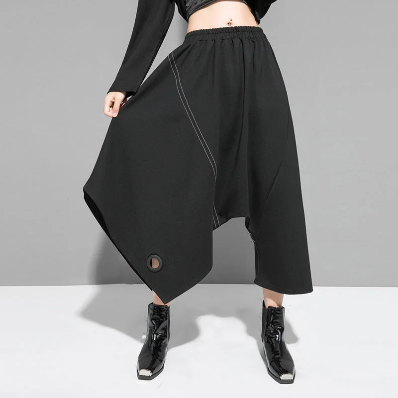 Irregular Cropped Harem Pants Cozy Lounge Pants