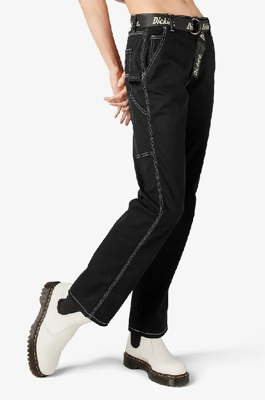 Dickies Women's High Waisted Carpenter Pants Comfortable Pleated Pants