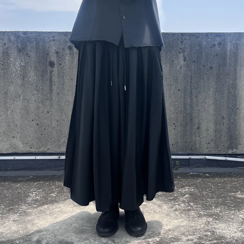 Black Casual Wide Leg Pants Cozy Fitted Pants