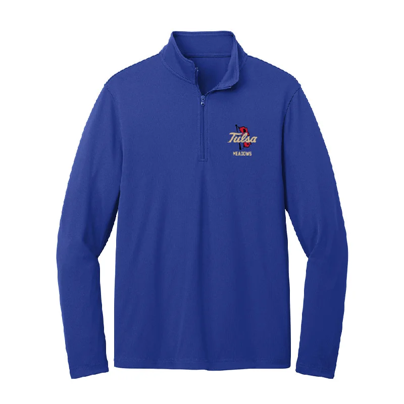 Tulsa - NCAA Women's Track & Field : Makayla Meadows - Lightweight Quarter Zip Jacket Cotton Fabric Linen Fabric Terry Fabric