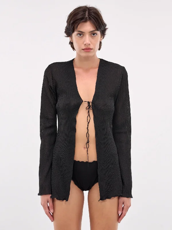 Moon Cardigan (MOON-CARDIGAN-BLACK) Patchwork Embroidered Appliqued