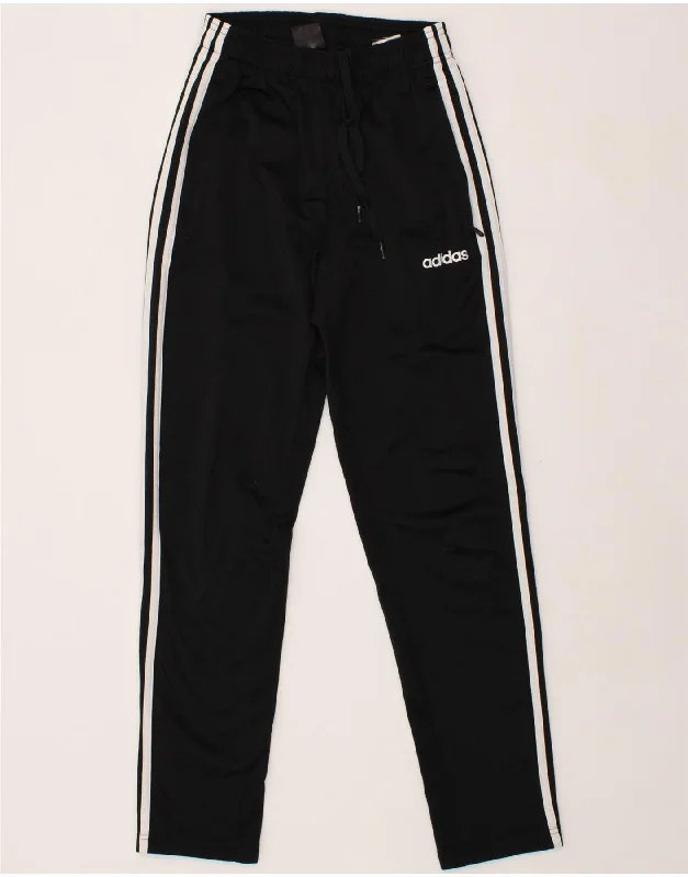 ADIDAS Womens Tracksuit Trousers UK 4 XS Black Polyester Trousers Harem Relaxed Fit