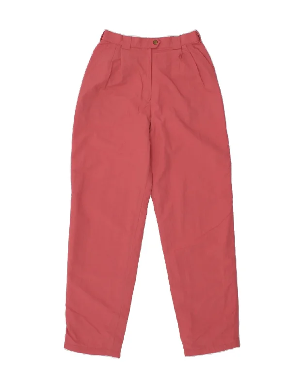 KLEPPER Womens Pegged Chino Trousers US 6 Medium W26 L29 Pink Polyester Trousers Trousers Formal