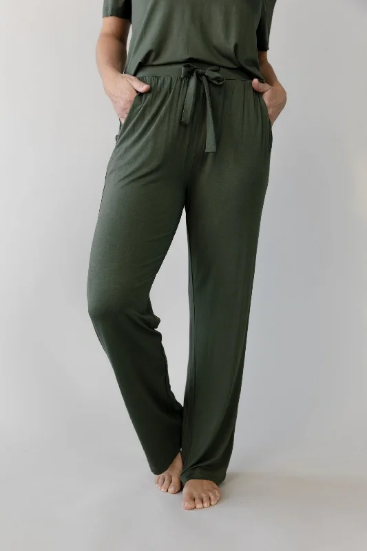 Women's Bamboo Stretch-Knit Pant Classic Straight Pants