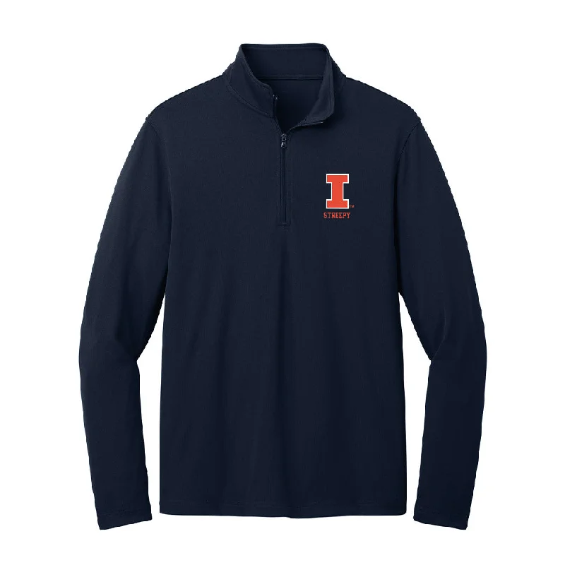 Illinois - NCAA Women's Track & Field (Outdoor) : Jess Streepy - Lightweight Quarter Zip Jacket Fitted Jacket Loose Jacket Oversized Jacket