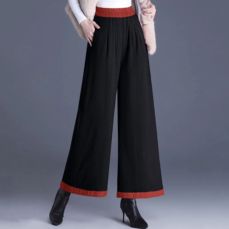 Loose Hemmed Casual Thickened Wide-leg Pants Formal Stretch Pants