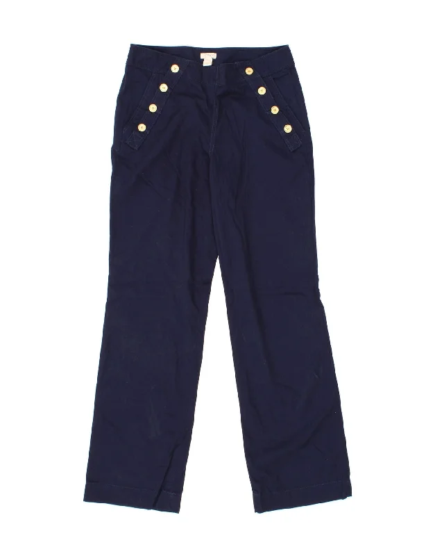 J. CREW Womens Straight Chino Trousers US 4 Small W26 L31 Navy Blue Cotton Trousers Bestseller Popular