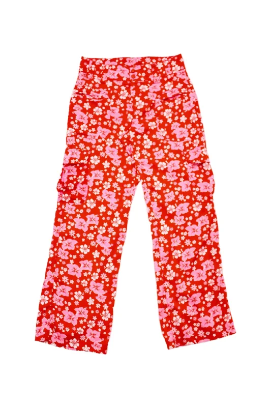 Frankies Bikinis - Hibiscus Flower Pants Elegant Trouser Pants