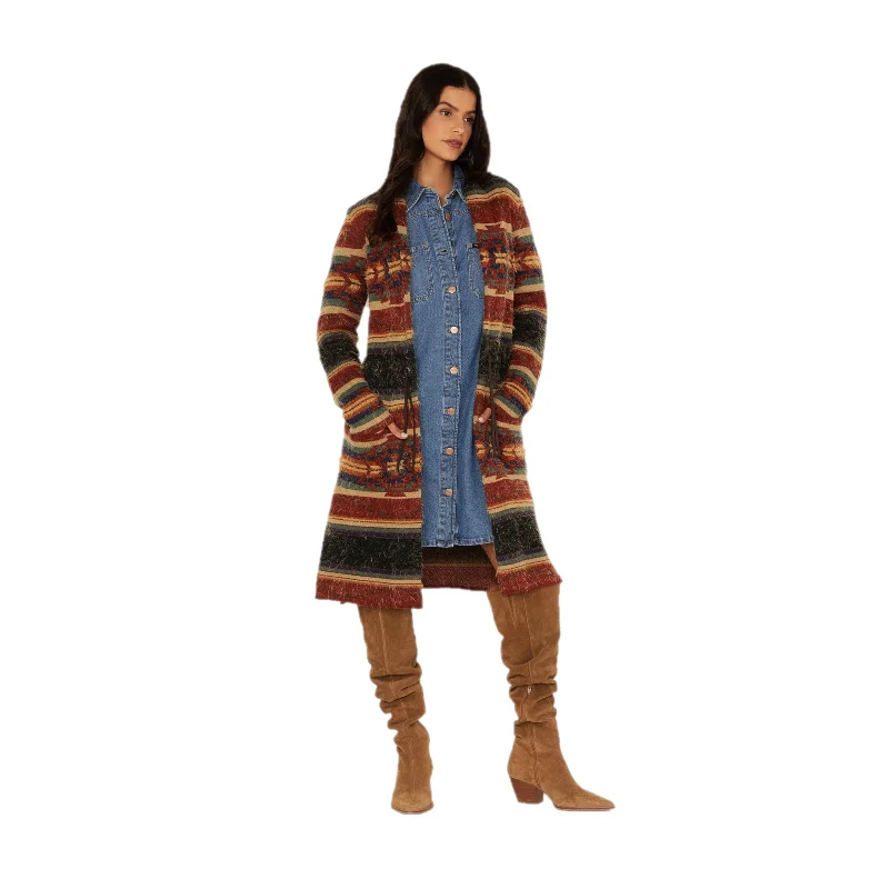 Cruel Denim® Ladies Multicolored Striped Eyelash Cardigan CWK7408001 Layered Multi-layer Single Layer