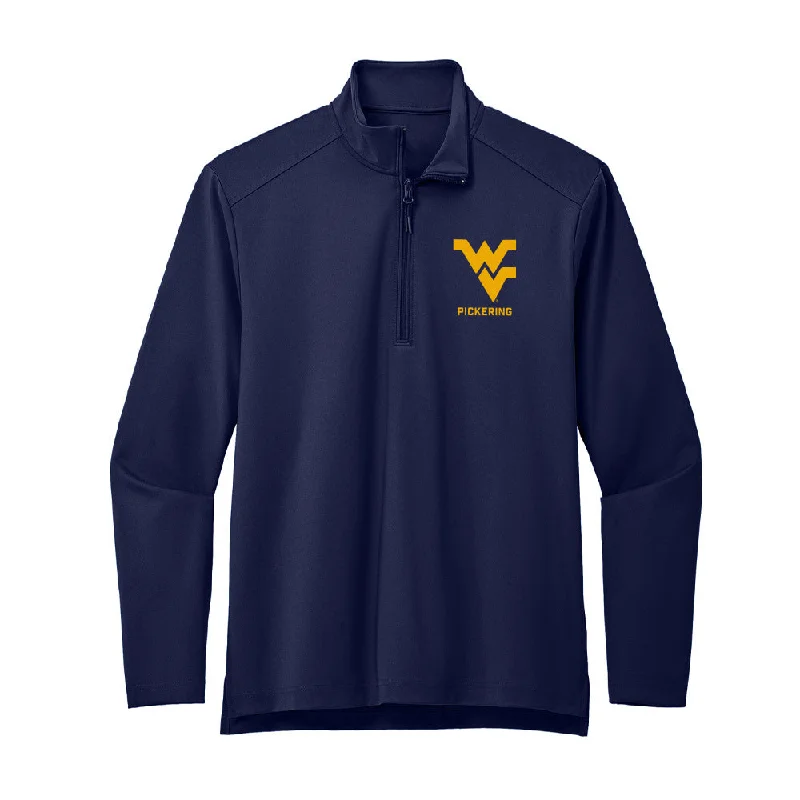 West Virginia - NCAA Women's Track & Field : Cate Pickering - Premium Quarter Zip Jacket Print Jacket Jacquard Jacket Embroidered Jacket