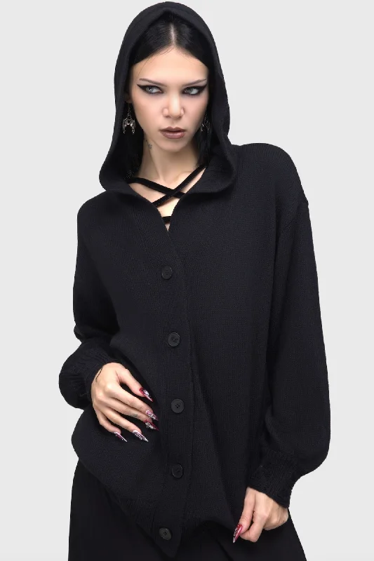 Darkmoor Academy Hooded Cardigan Wool Cardigan Cotton Cardigan Cashmere Cardigan