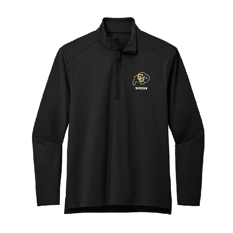 Colorado - NCAA Women's Track & Field : Olivia Sheridan - Premium Quarter Zip Jacket A-Line Jacket Boat Neck Shawl Collar