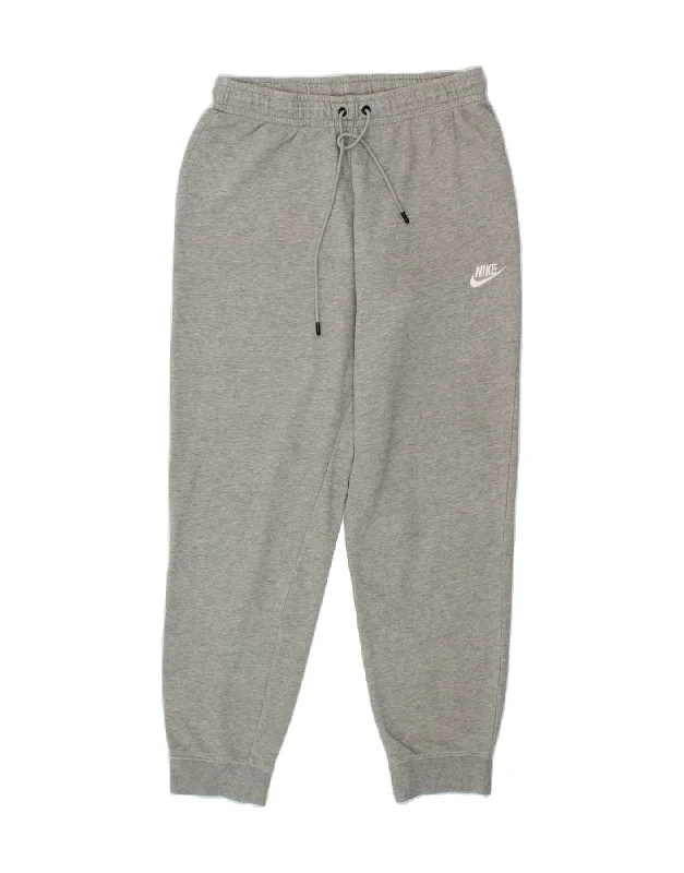 NIKE Womens Tracksuit Trousers Joggers UK 12 Medium  Grey Cotton Chinos Cotton Straight Leg