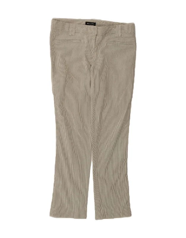 MASSIMO DUTTI Womens Slim Casual Trousers W28 L29  Beige Striped Cotton Skinny Trousers Denim Stretchy