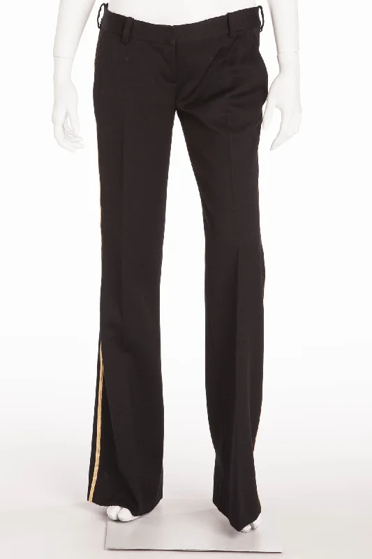 Balmain - Black Pants Gold Trim - FR 40 Casual Lounge Pants