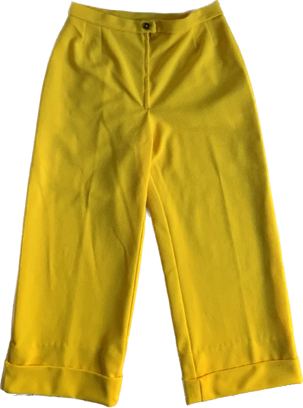 70s Banana Yellow Bell Bottom Pants     W30” Formal Dress Pants