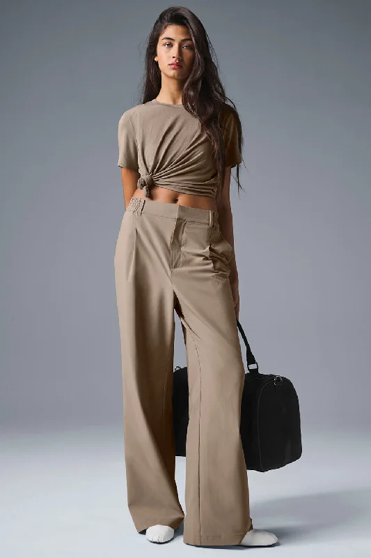 High-Waist Pursuit Trouser (Regular) - Gravel Trousers sophisticated sleek