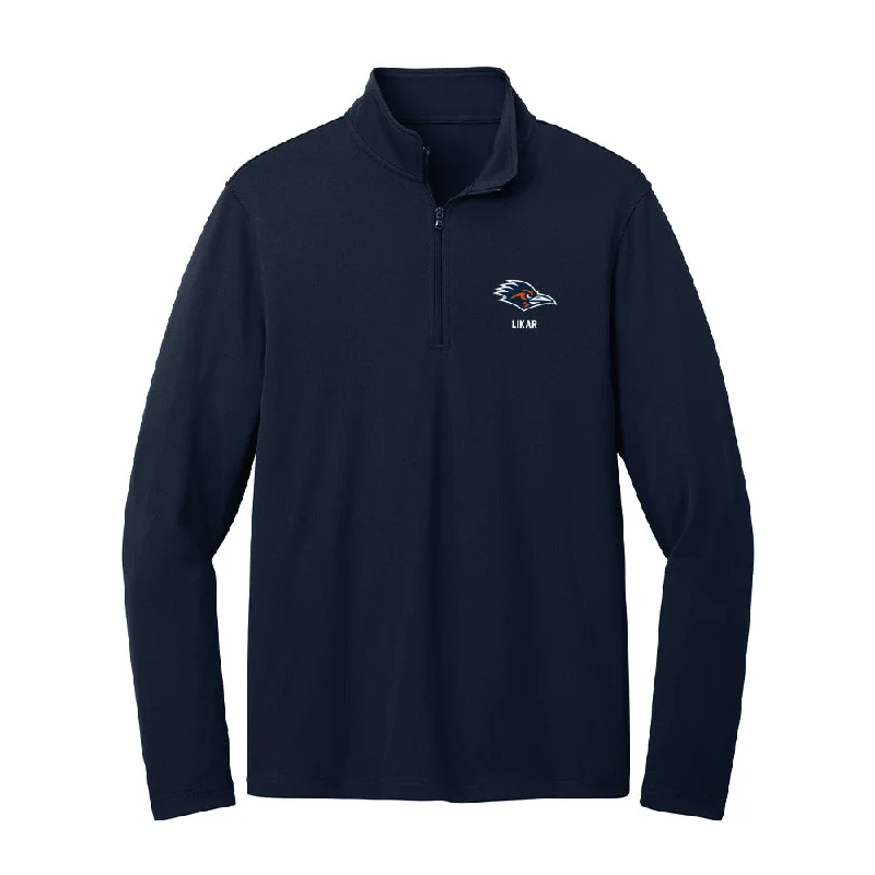 UTSA - NCAA Women's Track & Field : Brina Likar - Lightweight Quarter Zip Jacket Knit Jacket Woven Jacket Fleece Jacket