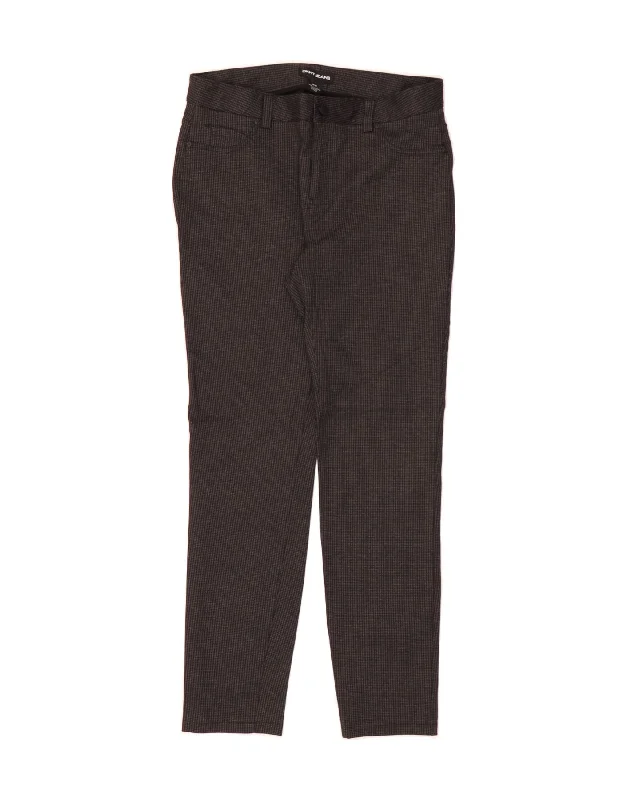 DKNY Womens Skinny Casual Trousers Medium W30 L29 Grey Check Polyester Trousers Harem Relaxed Fit