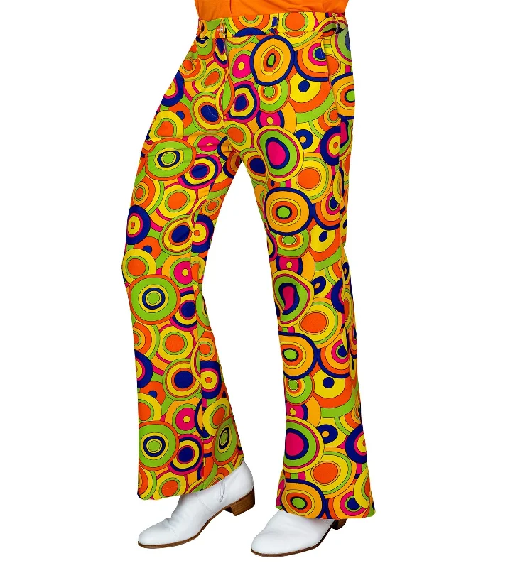 70's Groovy Disco Trousers Circles Trousers chic elegant