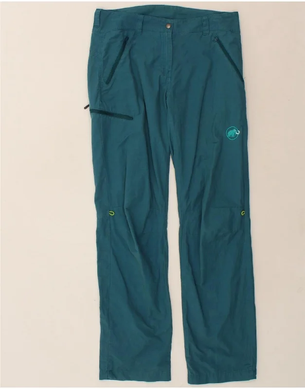 MAMMUT Womens Straight Cargo Trousers UK 12 Medium W30 L31  Blue Cotton Trousers Spring Floral