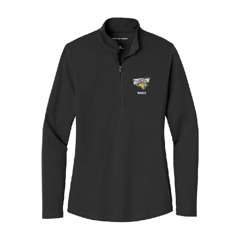 Towson - NCAA Women's Track & Field : Maya Tucker - Women's Lightweight Quarter Zip Jacket A-Line Jacket Boat Neck Shawl Collar