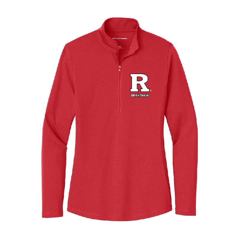 Rutgers - NCAA Women's Track & Field : Azariah Grantham - Women's Lightweight Quarter Zip Jacket Print Jacket Jacquard Jacket Patchwork Jacket