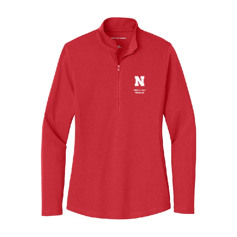 Nebraska - NCAA Women's Track & Field (Outdoor) : Hannah Preissler - Women's Lightweight Quarter Zip Jacket Front Pockets Side Pockets Patch Pockets