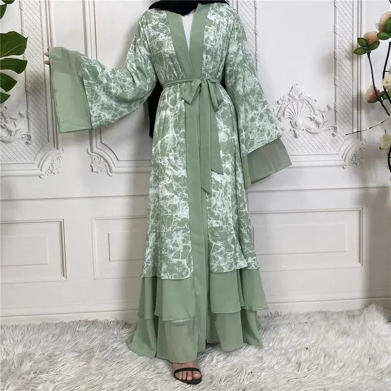 Muslim Stuning V Neck Cardigan Robe Fitted Loose Oversized